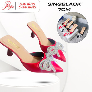 Rosa - Giày sục guốc nữ cao gót 7cm mũi nhọn trang trí sang xịn ( Hàng đẹp) CG-0718 CG-0731