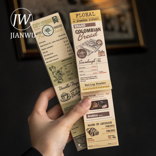 JIANWU Một Cốc Cà Phê Là Tâm Trạng Series Vintage Nhãn Tiếng Anh Phong Cảnh Chất Liệu Cắt Dán Memo Pad Sáng Tạo Rác Tạp Chí Văn Phòng Phẩm