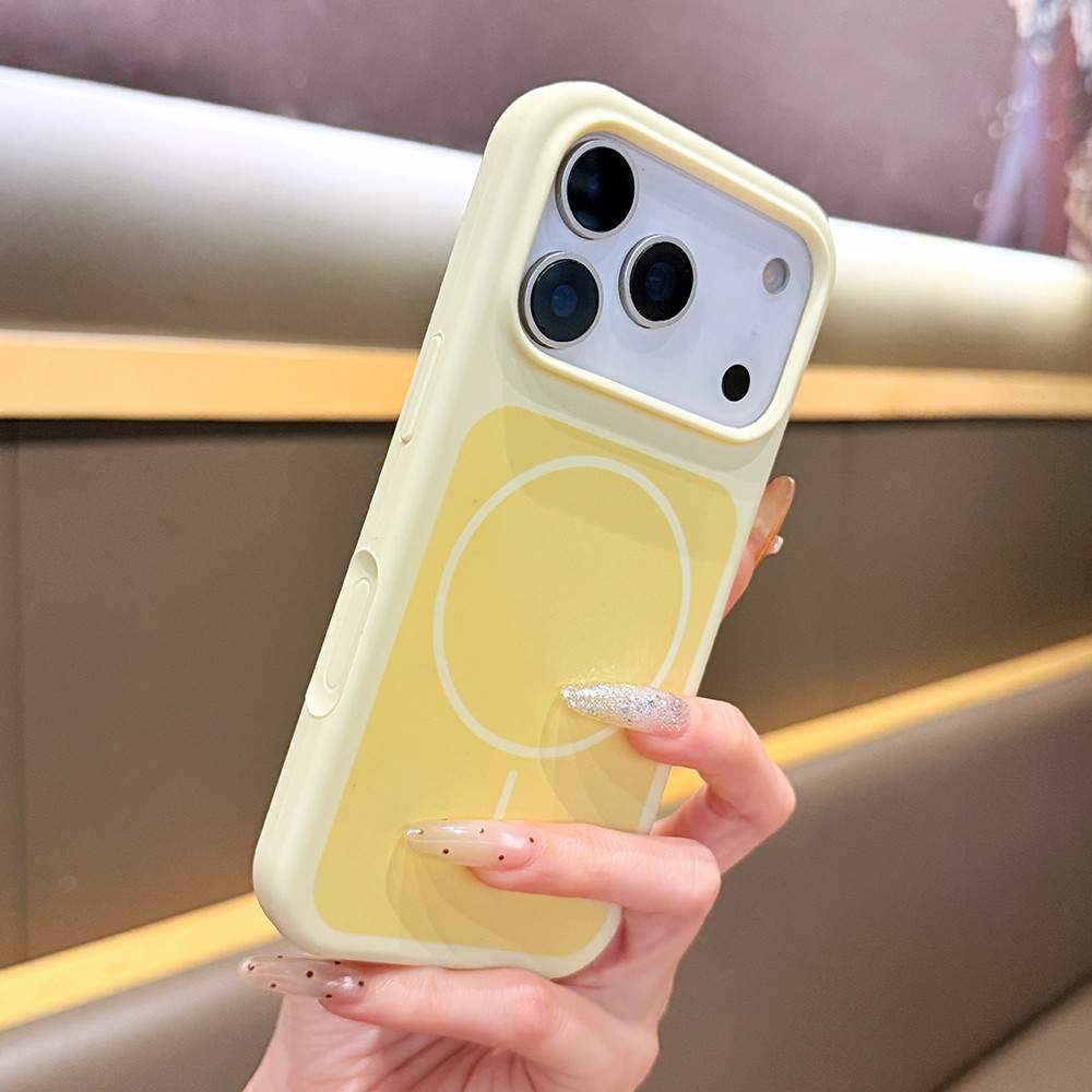 Ốp Điện Thoại Silicon Lỏng Màu Cam Từ Tính Cho iPhone 17 Pro Max 16 15 14 13 Vỏ Bảo Vệ Chống Sốc