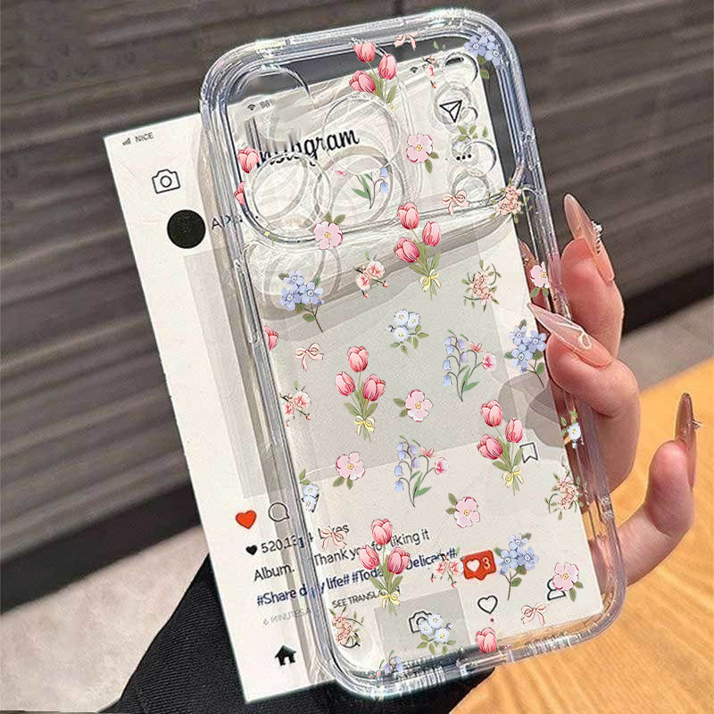 Vỏ Điện Thoại Họa Tiết Hoa Tulip Thời Trang Cho InfInix Hot 60 50 Note 50S 50 GT 20 30 Pro Smart 9 10 Plus Tecno Camon 40 Pro 5G Spark 30C Vỏ Silicon Hợp Thời Trang Trong Suốt