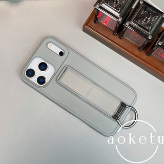 Đế gấp họa tiết da thích hợp cho vỏ điện thoại Apple 17promax iPhone 16 có khóa vòng 15pro / 14 cảm giác cao cấp 13 vỏ bảo vệ chống rơi bằng silicon sáng tạo
