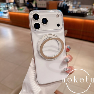 Được trang bị giá đỡ từ tính xoay 360 độ, thích hợp cho vỏ điện thoại Apple 17 Pro, iPhone 16 Promax siêu mỏng trong suốt 15 / 14 / 13 / 12 / 11 Ốp cứng PC toàn diện