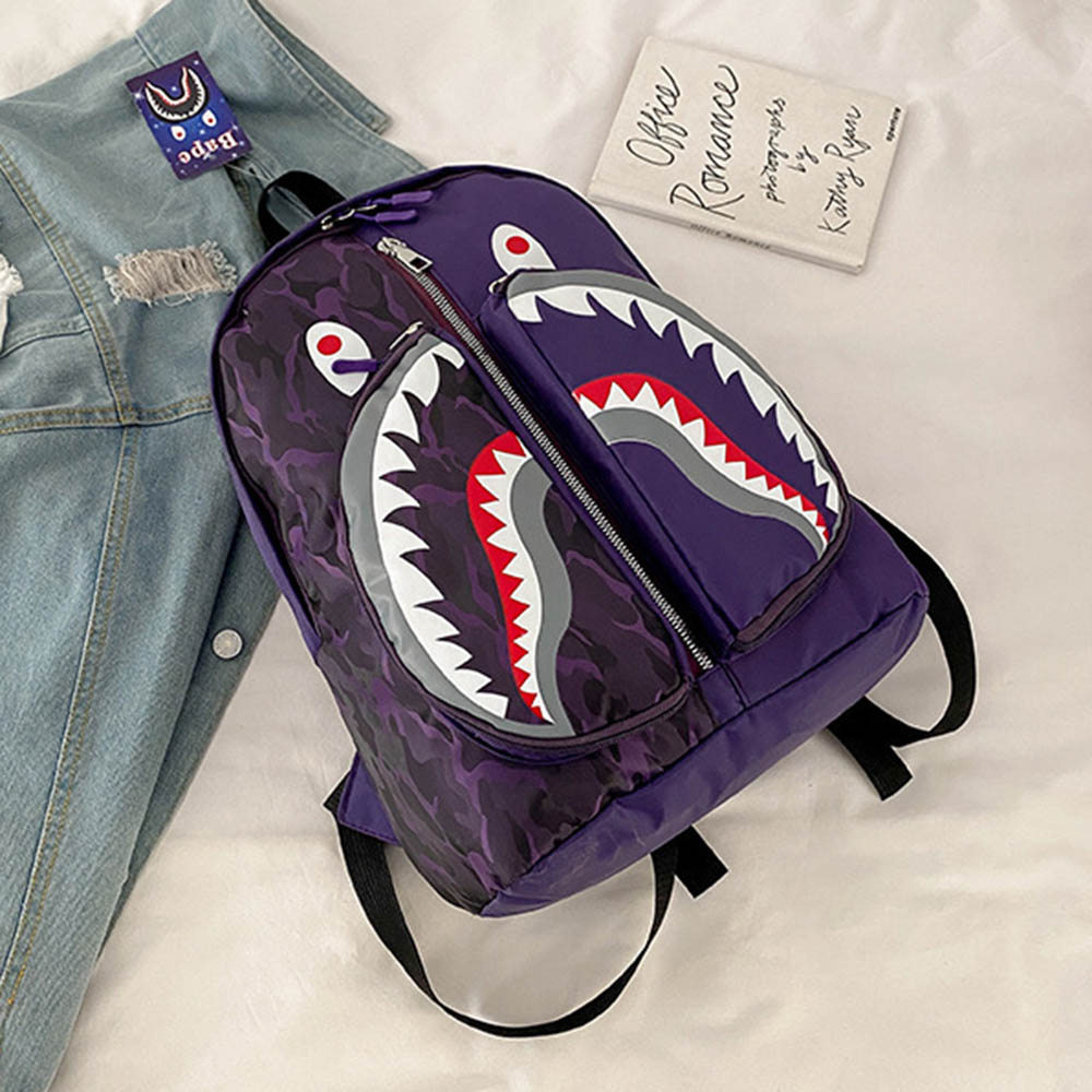 Túi đi học cá mập In Ba lô học sinh Túi đựng đồ hàng ngày cho nam và nữ