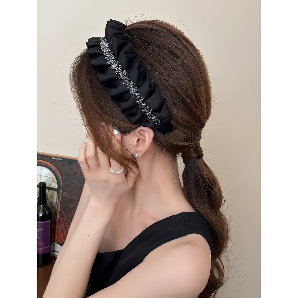 Băng đô giả ngọc trai mới, màu đen thời trang cho phụ nữ