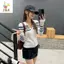 Áo len dài tay thu đông, sọc phản quang và màu sắc tương phản dành cho nữ