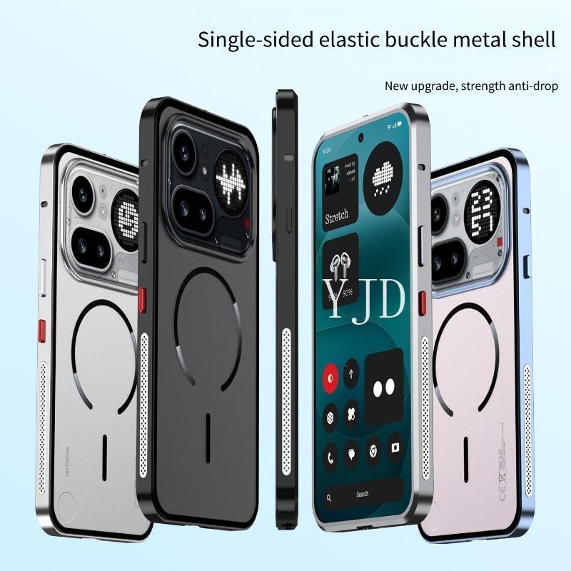 YJD Case For Nothing Điện thoại 4a Pro Khung kim loại Matte Back Panel Tản nhiệt Vỏ điện thoại chống rơi