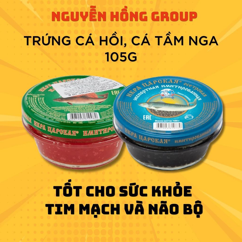 Combo 2 hộp trứng cá Nga ăn liền 105g nhập khẩu chính hãng Food ăn vặt food Food Ăn Vặt