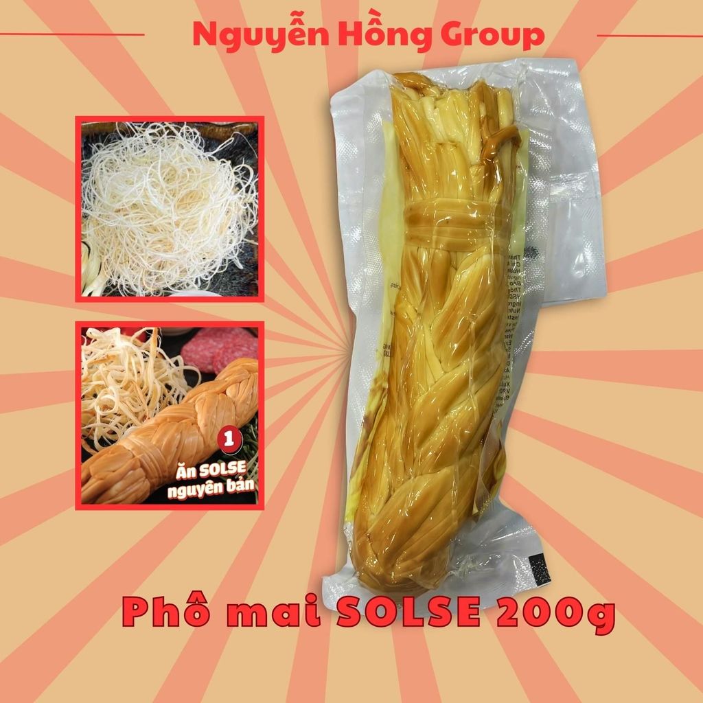 Phô mai dây 200g hun khói xé sợi Solse vị Mặn thơm ngon chuẩn Nga