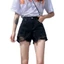 Quần Short Jean PYCOU dành cho nữ, Quần Short Denim cạp cao co giãn, Tua Rua hợp thời trang Viền thô Quần ngắn phù hợp cho mùa hè