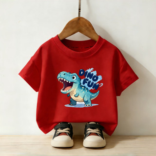 Áo thun in hình khủng long bạo chúa Tyrannosaurus Rex một mặt dành cho bé trai，thoải mái，thoáng khí và thân thiện với da
