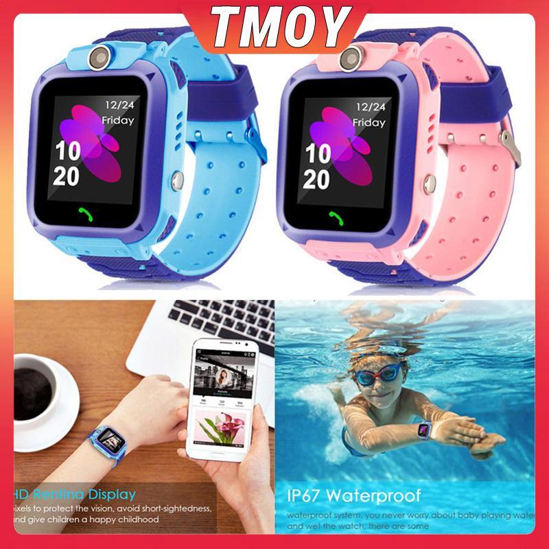 Đồng hồ điện thoại SOS thông minh dành cho trẻ em TMOY Q12 Đồng hồ thông minh có thẻ Sim Ảnh chống nước Ip67 Quà tặng trẻ em TMOY