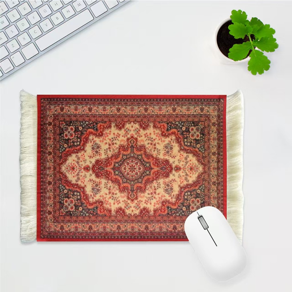 miếng lót chuột hình thảm ba tư cổ điển lót ly thảm trải bàn chống trượt trang trí bàn làm việc vintage cao cấp sang trọng