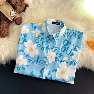 Áo sơ mi tay ngắn in hoa phong cách Hawaii nam nữ, phù hợp thời trang cho kỳ nghỉ và hàng ngày