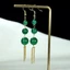 Bông tai hạt tròn mã não Chrysoprase tự nhiên - Phong cách độc đáo và thanh lịch