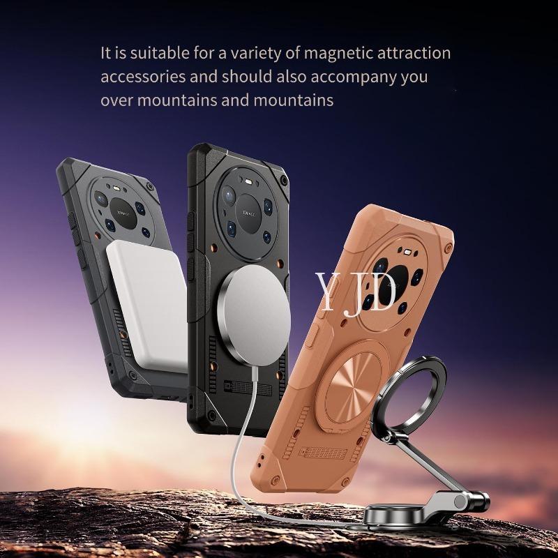 YJD Ốp Lưng Cho Huawei Mate 80 Pro Hấp Thụ Từ Tính Mạnh Giá Đỡ Miễn Phí Túi Khí Chống Rơi Vỏ Điện Thoại