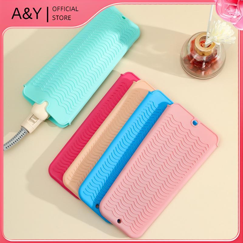 A & Y 1 Cái Silicon Chịu Nhiệt Miếng Lót Túi Bảo Quản Thảm Cách Nhiệt Cho Máy Kéo Tóc Uốn Nhiệt Sti Curler Cover.