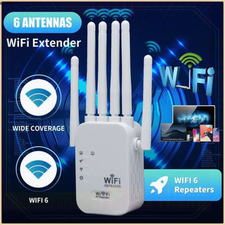 【Giao hàng nhanh】Bộ kích sóng WiFi 6 ăng-ten, mạng không dây xuyên tường, bộ mở rộng 300M. .
