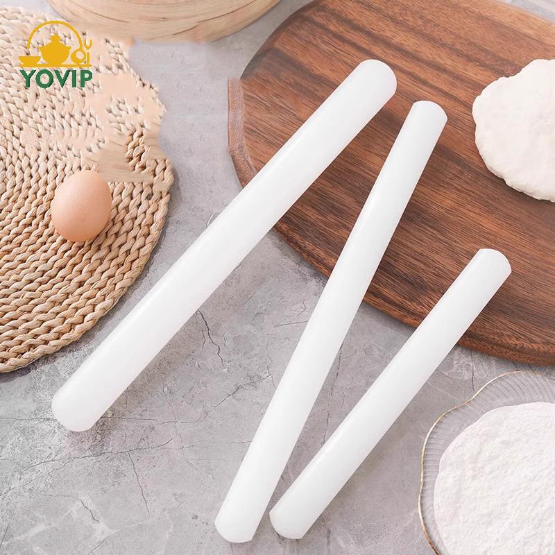 YOVIP Trắng PP Cán Pin Hộ Gia Đình Thực Phẩm Bánh Bao Pizza Bánh Ngọt Dụng Cụ Dài Bột Lăn Nhào Sti Nướng Bánh Tiếp Liệu VN