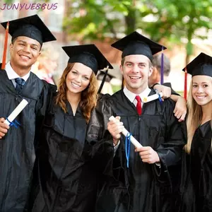 JUNYUE88US Áo choàng học thuật danh dự tốt nghiệp, Áo choàng tốt nghiệp mùa tốt nghiệp, Đồng phục cử nhân tốt nghiệp bác sĩ màu trơn
