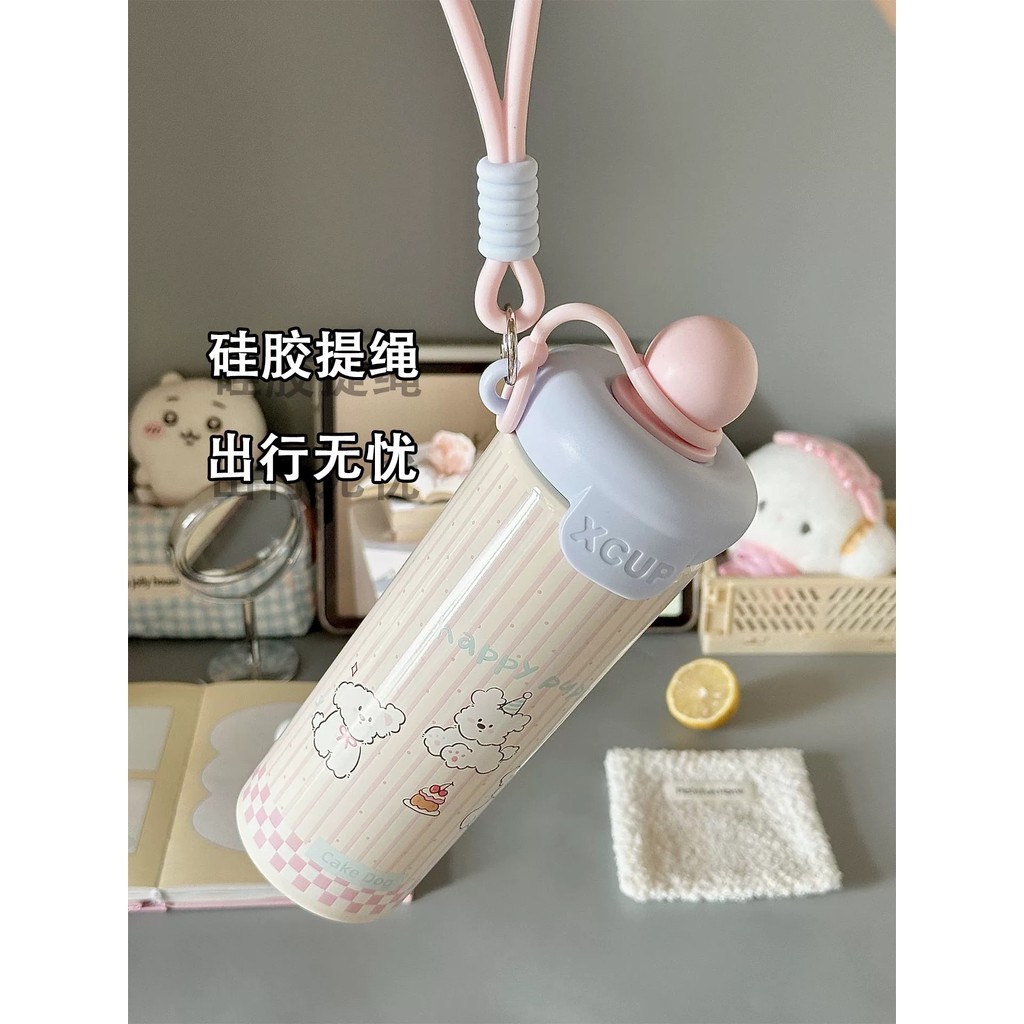 Bình giữ nhiệt inox 316 dung tích 600ml , ly giữ nhiệt XCUP có nắp bịt kèm dây đeo tiện lợi - B131