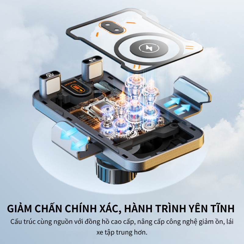Giá Đỡ Điện Thoại Ô Tô Có Sạc Không Dây - Gắn Cửa Gió, Tự Động Xoay Ngang, Phù Hợp Mọi Dòng Điện Thoại