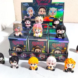 Demon Slayer & Delta Force Ngồi Cuties Mini Hình Mù Hộp - 12 Trò Chơi Anime Nhựa Linh Vật Trang Trí Bàn Làm Việc Sưu Tập Quà Tặng