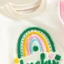 Bộ bé gái 6M-4Y Áo dài tay thêu cầu vồng với quần loe in hình Shamrock