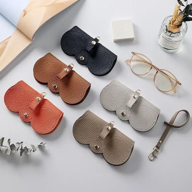 【48h】Túi đựng kính da PU màu đen nâu chống nước nhẹ, lót vải mềm, không làm xước tròng, dùng hàng ngày hoặc đi xa.