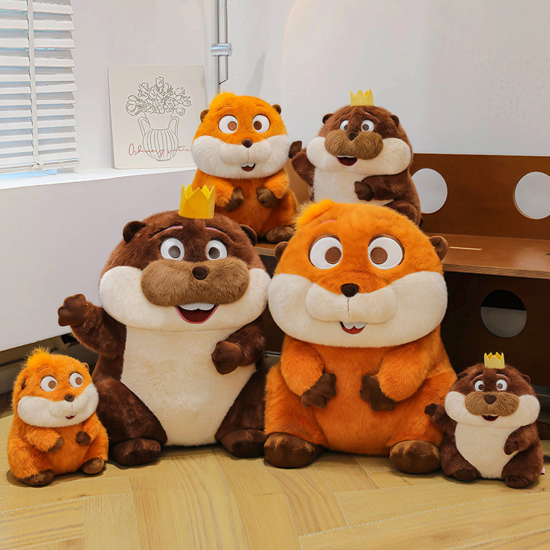 PF Hoppers Mabel King George Plushie Dễ Thương Beaver Cotton Sang Trọng Đồng Hành Búp Bê Gối Mềm