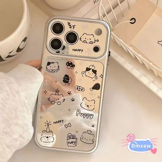 Ốp Điện Thoại Gương Chó Mèo Dễ Thương Cho iPhone Air 17 Pro Max 16 15 14 Plus 13 12 11 Pro Max XR XS Max X Vỏ Sang Trọng Có Dây Xích Pha Lê
