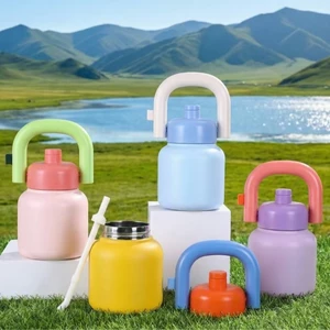 Cốc Giữ Nhiệt Dung Tích Lớn Có Ống Hút Nồi Bụng Cốc Hộ Gia Đình Thép Không Gỉ Mang Nồi Ngoài Trời Mùa Hè Treo Túi Mở Nồi Treo