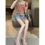 Sweet Little Fresh Girl - Áo thun cổ vuông tay ngắn họa tiết hoa, phù hợp mặc vào mùa hè
