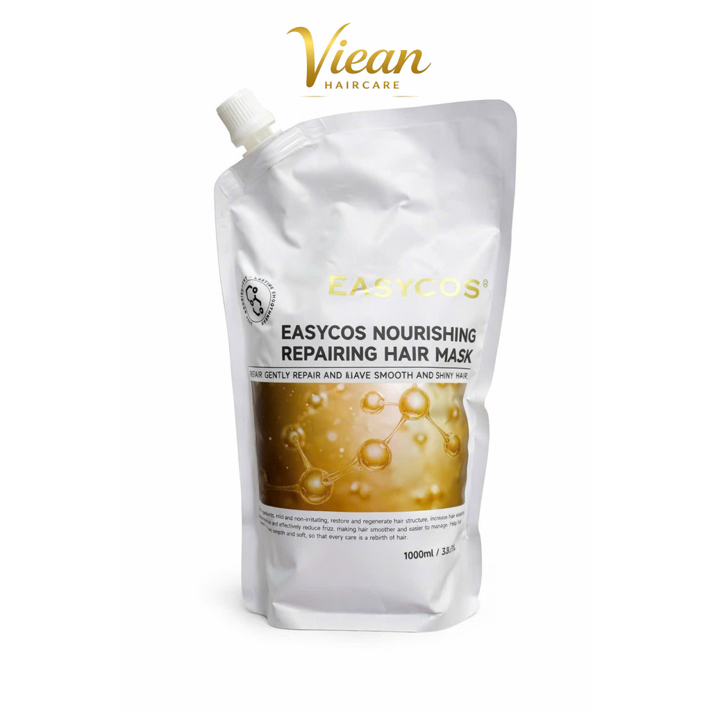 Kem Ủ Tóc Collagen EASYCOS 1000ml Phục Hồi Tóc Hư Tổn, Giảm Gãy Rụng, Giúp Tóc Suôn Mượt Chuẩn Salon