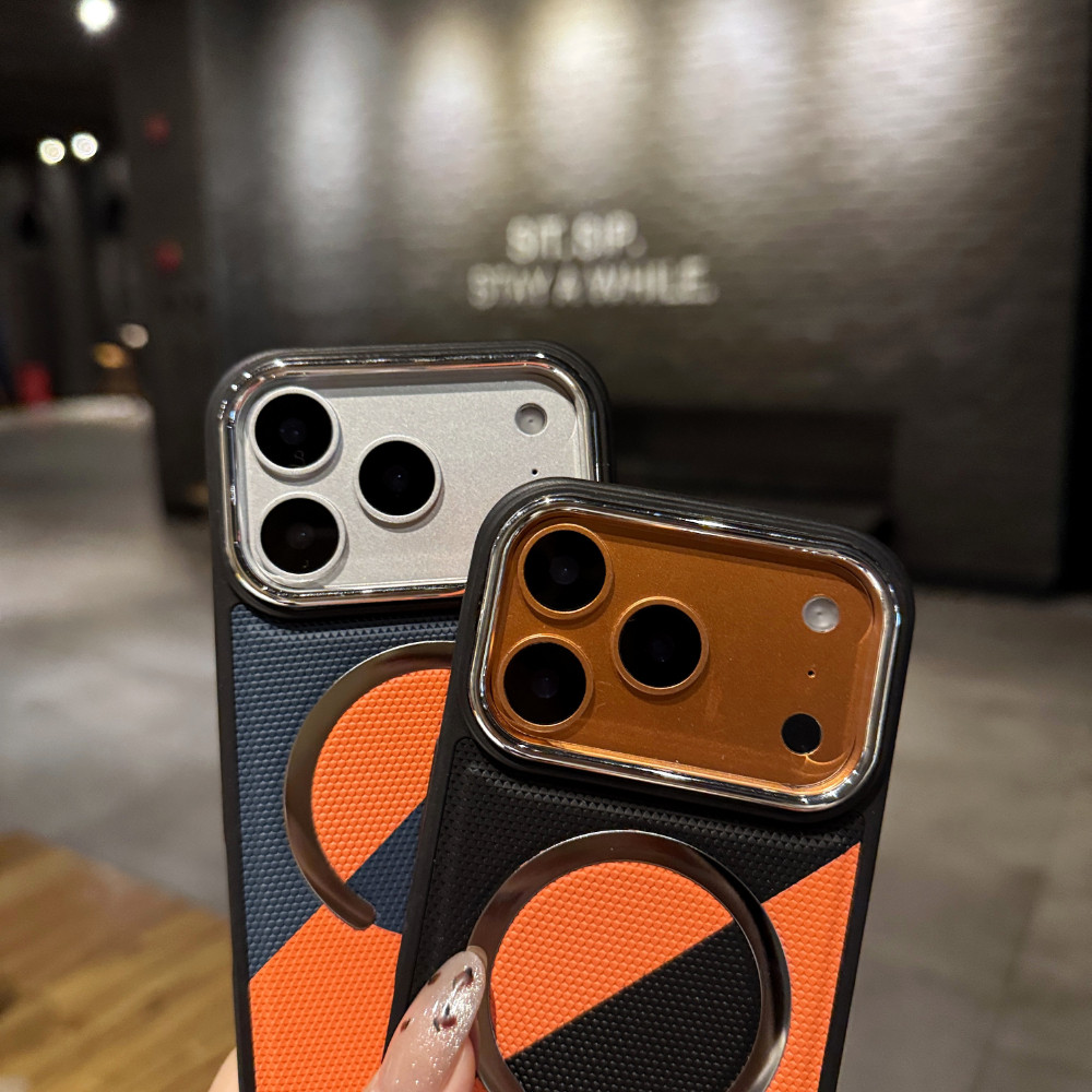 Ốp Điện Thoại Từ Tính Chặn Màu Cho iPhone 17 16 15 14 13 12 Pro Max Họa Tiết Chống Rơi Chống Trơn Trượt Vỏ Thời Trang