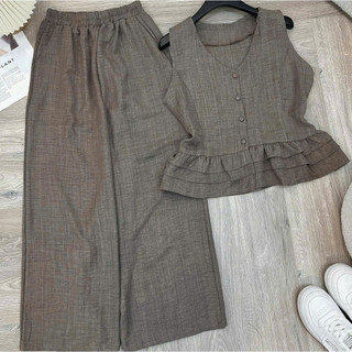 (MAY KỸ ĐẸP) SET Bộ Đũi Nữ Quần Suông DÀI Mát Mẻ Thời Trang MỚI DÀNH Cho Mùa Hè NAM LEE SHOP