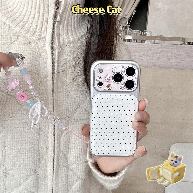 trở thành 17 Pro Max Thỏ Phong Cách Hàn Quốc Miff Ốp lưng iPhone bằng da cho iPhone 14 15 16 11 12 13 Pro Max XR Xs Max