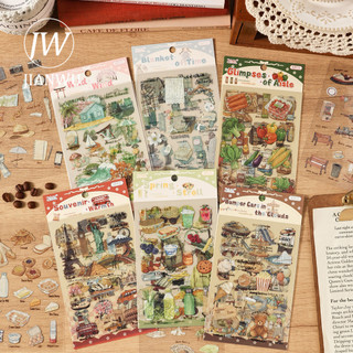 JIANWU Nhật Ký Chữ Viết Tay Series Vintage Cuộc Sống Xây Dựng Phong Cảnh Chất Liệu Cắt Dán PET Sáng Tạo DIY Tạp Chí Văn Phòng Phẩm