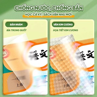 Decal Bọc Sách Vở Trong Suốt Tự Dính, Dễ Bọc Linh Hoạt, 3 Cỡ Lớn Vừa Nhỏ, Chống Nước, Dùng Được Mọi Loại Sách Học Sinh