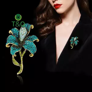 Trâm cài hoa Lily đính đá cổ điển - Phụ kiện thời trang cho nữ, phù hợp làm quà tặng