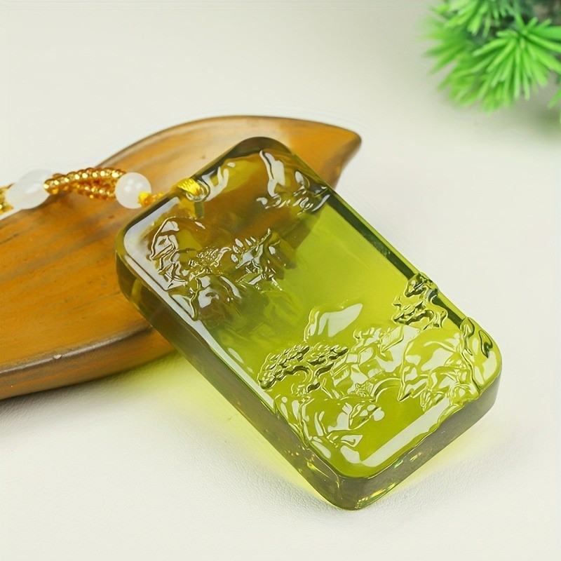 Mặt dây chuyền hổ phách sáp ong, phong cách hiện đại, vòng cổ thời trang cổ điển