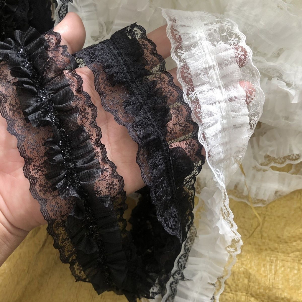 Ruy băng ren 2 lớp - Viền vải cao cấp để viền váy