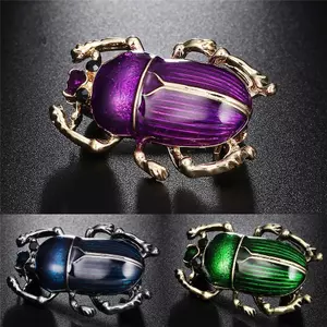 Trâm cài cánh cứng men vintage lady-style với họa tiết động vật/côn trùng, phù hợp làm phụ kiện cho áo sơ mi nữ