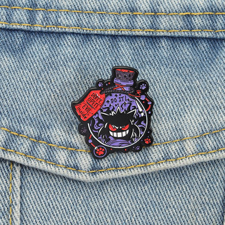 Pokémon Gengar Hình Kim Loại Huy Hiệu Màu Tím, Thiết Kế Dark Evil Magic, Phù Hợp Làm Trâm Cài Cho Balô