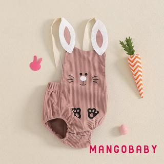 MG-Baby Áo Liền Quần Không Tay Hoạt Hình Thỏ Nút Đóng Áo Liền Quần Cho Bé Gái Bé Trai