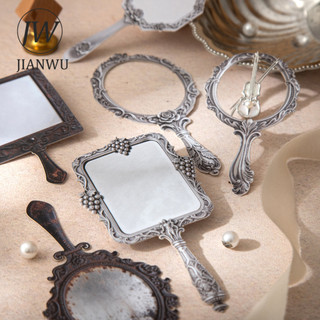 JIANWU Gương Giấc Mơ Cũ Series Vintage Gương Rỗng Phong Cảnh Chất Liệu Cắt Dán Thêu Sò Nhãn Dán Sáng Tạo Tạp Chí Văn Phòng Phẩm