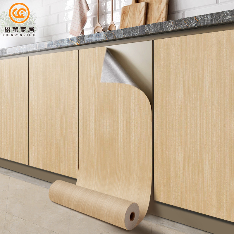 Miếng dán nhà bếp hạt gỗ chống thấm nước, chống dầu, chịu nhiệt cao, tự dính, dày, tân trang