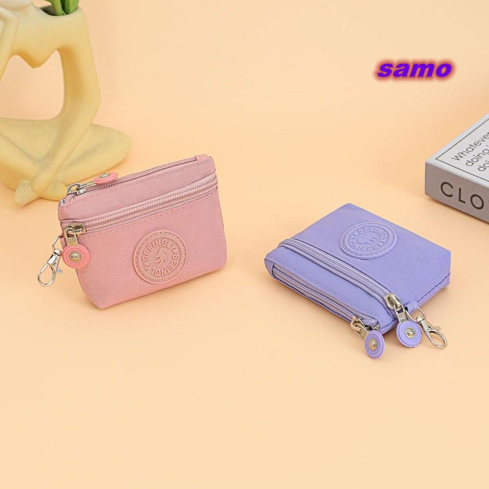Ví nữ SAMO, Nylon có móc khóa Ví đựng tiền xu, Túi điện thoại di động màu trơn chống nước di động dành cho nữ