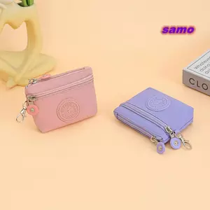 Ví nữ SAMO, Nylon có móc khóa Ví đựng tiền xu, Túi điện thoại di động màu trơn chống nước di động dành cho nữ