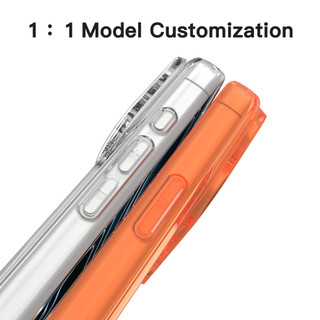 [Trở thành iPhone 17] Thích hợp cho iPhone 16 ProMax, 15 ProMax, 14, ốp điện thoại sạc không dây phong cách mờ siêu mỏng dành cho doanh nghiệp tối giản iPhone 13 ProMax màu cam trong suốt