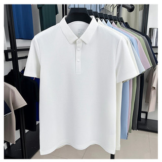 Áo sơ mi POLO nam trung niên chất liệu Ice Silk, ngắn tay, màu trơn, có ve áo